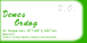 denes ordog business card